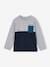 Colourblock Top for Boys blue+GREEN MEDIUM SOLID WITH DESIG+ochre 