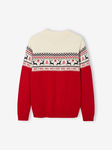 Jacquard Knit Christmas Jumper for Adults, Family Capsule Collection navy blue+red 