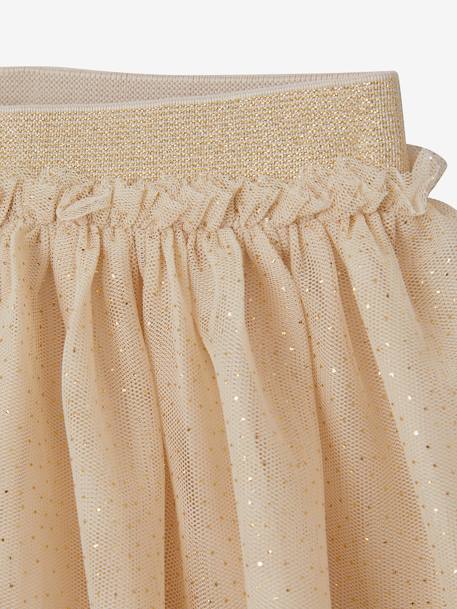 Occasion Wear Combo, Star Top + Sparkling Skirt for Baby Girls gold 