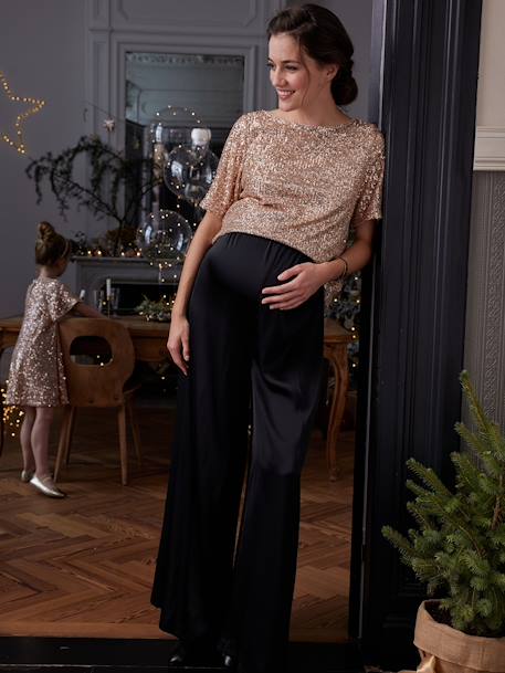 T-Shirt with Sequins on the Front/Back, for Maternity gold 