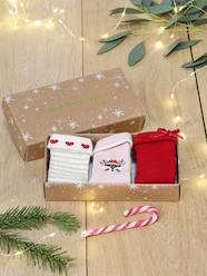 Baby-Socks & Tights-Pack of 3 Pairs of Christmas Socks for Baby Girls