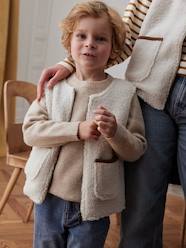 Girls-Cardigans, Jumpers & Sweatshirts-Cardigans-Reversible Bodywarmer for Children, Family Capsule Collection