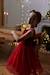 Christmas Special Dress in Velour & Sparkling Tulle for Girls red 