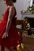 Christmas Special Dress in Velour & Sparkling Tulle for Girls red 