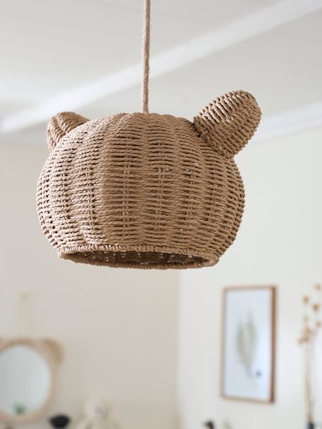 Bear Hanging Lampshade in Rattan brown 