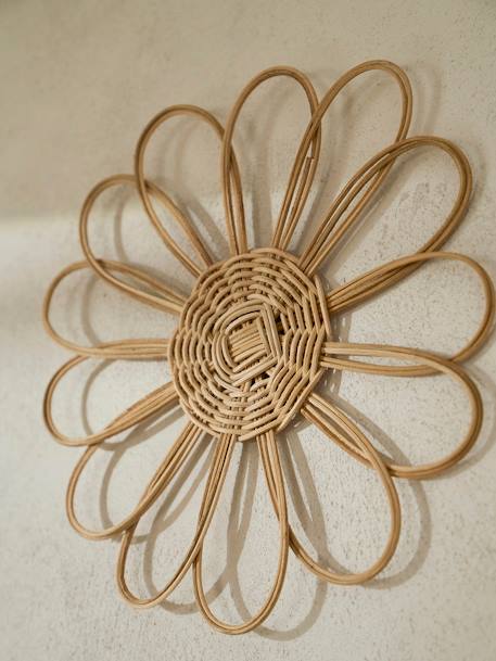 Pack of 5 Wall Flowers in Rattan beige 