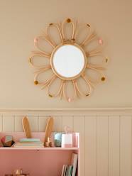 -Rattan Mirror with Pompoms