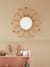 Rattan Mirror with Pompoms Camel 