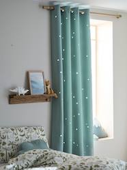 -Blackout Curtain with Eyelets & Perforated Motifs