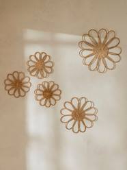 -Pack of 5 Wall Flowers in Rattan