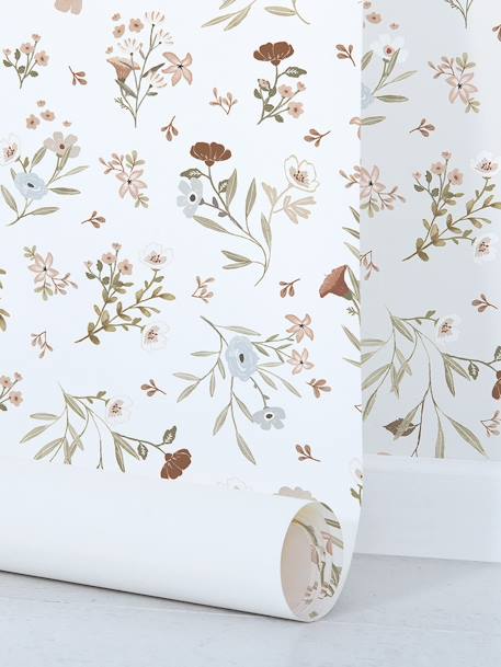 Sweet Flowers Pattern Wallpaper, Lilydale by LILIPINSO nude pink+olive 