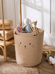 Bedroom Furniture & Storage-Storage-Cotton Rope Storage Basket, Cat