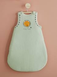 -Sleeveless Baby Sleep Bag in Cotton Gauze, "Mon Lion"