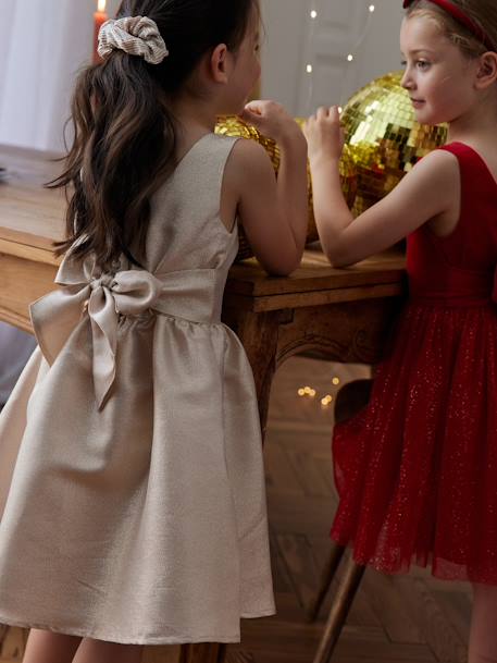 Shimmery Occasion Dress for Girls gold 