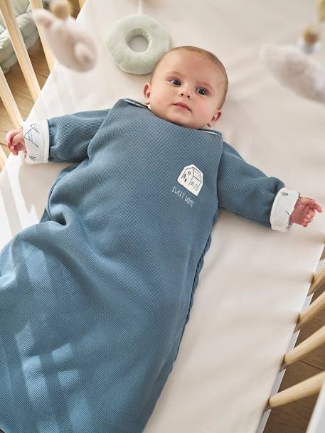 Baby Sleeping Bag with Removable Long Sleeves, Hygge grey blue 