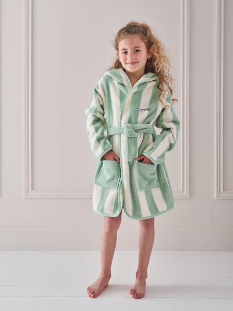 Striped Bathrobe for Children, Transat striped green+striped pink+striped violet+striped yellow 