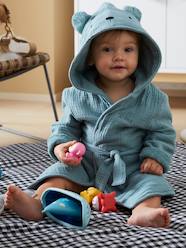 Baby-Bath Capes & Bathrobes-Animal Dressing Gown in Organic Cotton* Gauze for Babies