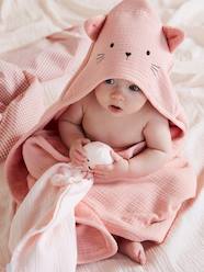 Baby-Bath Capes & Bathrobes-Bath Cape + Mitt in Organic* Cotton Gauze