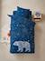 Fitted Sheet for Children, Polar Bear Theme Dark Blue/Print 