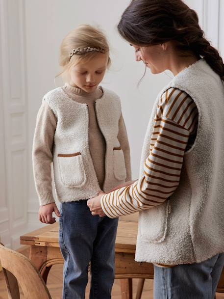 Reversible Bodywarmer for Children, Family Capsule Collection ecru 