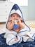 Penguin Bath Cape + Bath Mitt Set White 