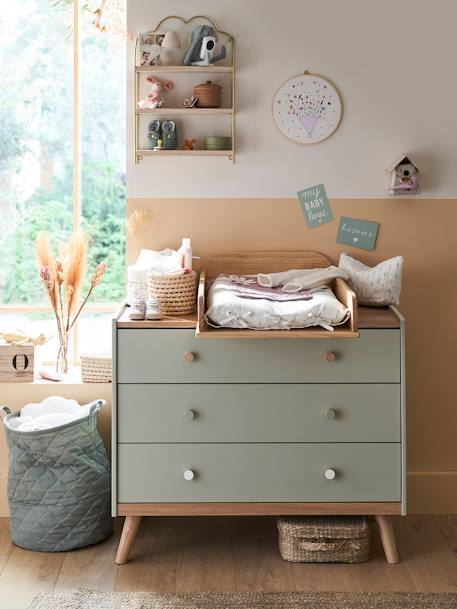 Changing Table Topper, Natural Confetti BROWN LIGHT SOLID 