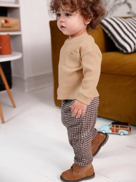 Honeycomb Top for Baby Boys beige 