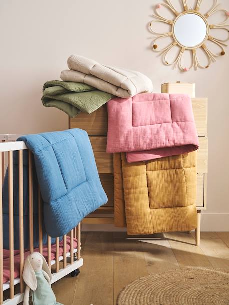 Dual Fabric Floor/Playpen Mat, Plain indigo+ochre+olive+taupe+terracotta 