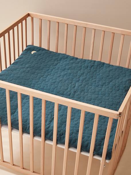 Play Mat / Playpen Base Mat in Organic Cotton Gauze, Fancy night blue 