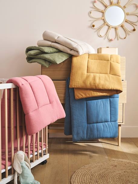 Dual Fabric Floor/Playpen Mat, Plain indigo+ochre+olive+taupe+terracotta 