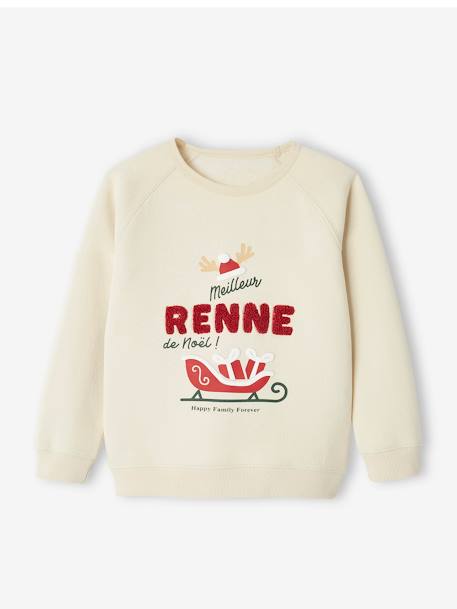 Family Capsule Collection 'Meilleur Renne de Noël' Sweatshirt for Kids vanilla 