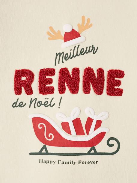 Family Capsule Collection 'Meilleur Renne de Noël' Sweatshirt for Kids vanilla 