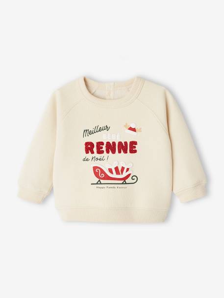 Family Capsule Collection 'Meilleur Bébé Renne de Noël' Sweatshirt for Babies vanilla 