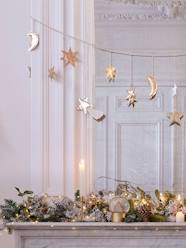 Bedding & Decor-Decoration-Decorative Accessories-Christmas Garland in Wood with Gold-Coloured Moon & Stars