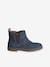 Leather Boots for Girls gold+navy blue 