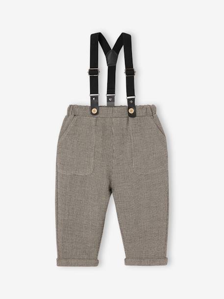 Shirt + Trousers with Braces Combo for Baby Boys olive 