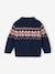 Jacquard Cardigan with Zip for Babies navy blue 