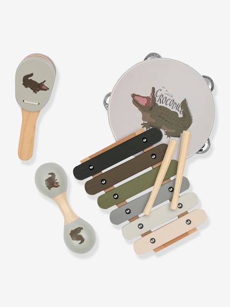 Wooden musical set + KONGES SLOJD carrying case beige+rose 