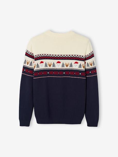 Jacquard Knit Christmas Jumper for Adults, Family Capsule Collection navy blue+red 