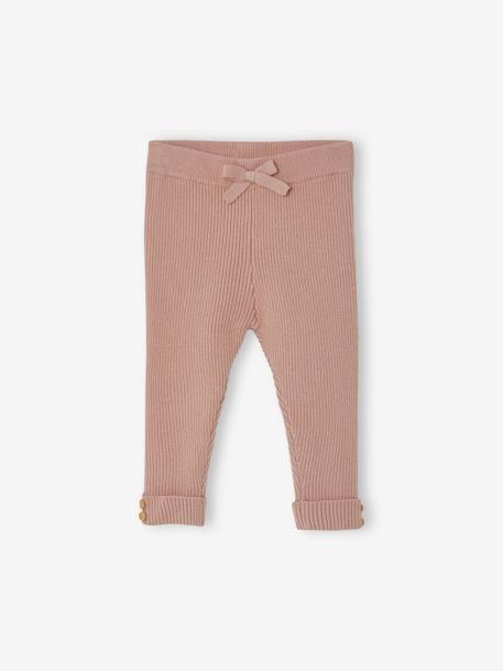 Fine Knit Leggings for Babies Beige+coral+grey green+rosy 