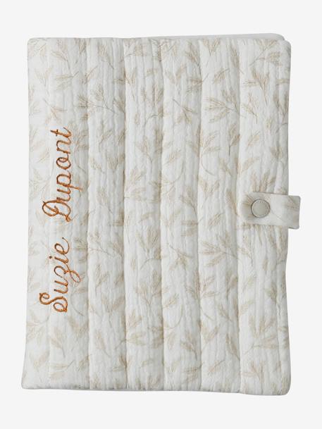 Medical Records Cover in Cotton Gauze printed beige 