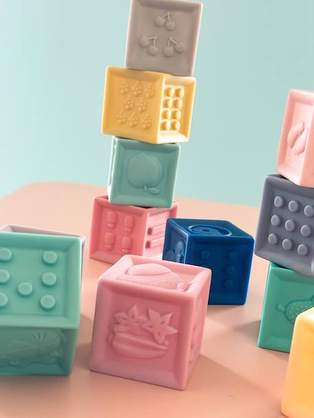 Set of 12 Smooth Cubes multicoloured 