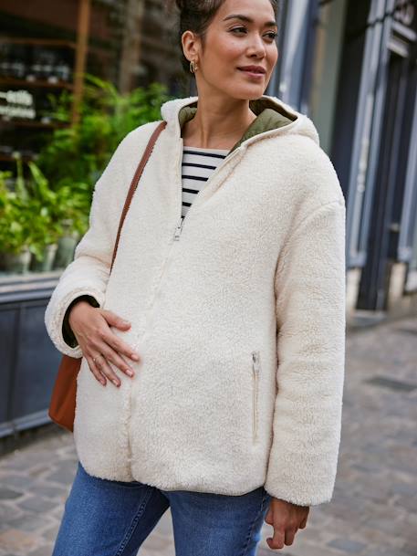 Adaptive & Reversible Padded Jacket, for Maternity & Babywearing by ENVIE DE FRAISE khaki 