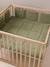 Cot/Playpen Bumper in Plain Cotton Gauze olive 