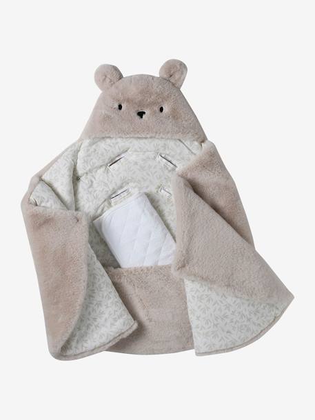 Transformable Baby Nest in Plush Fabric, Bear Beige+ecru+khaki+printed beige+printed pink 