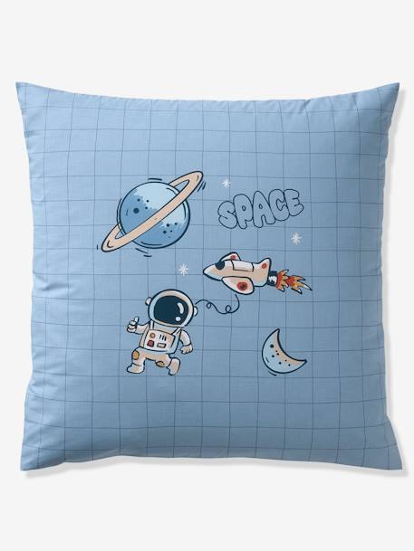 Duvet Cover + Pillowcase Set for Children, with Recycled Cotton Content, Planets printed blue 