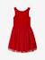 Christmas Special Dress in Velour & Sparkling Tulle for Girls red 