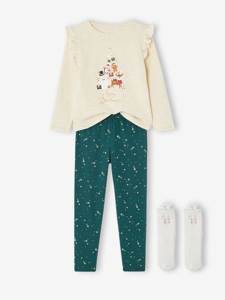 Christmas Set: Pyjamas + Socks green 