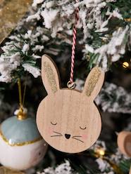 Bedding & Decor-Decoration-Pack of 6 Wooden Christmas Baubles with Papier-Mâché-Effect