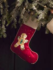 -Christmas Stocking with Reversible Sequins, Gingerbread Man